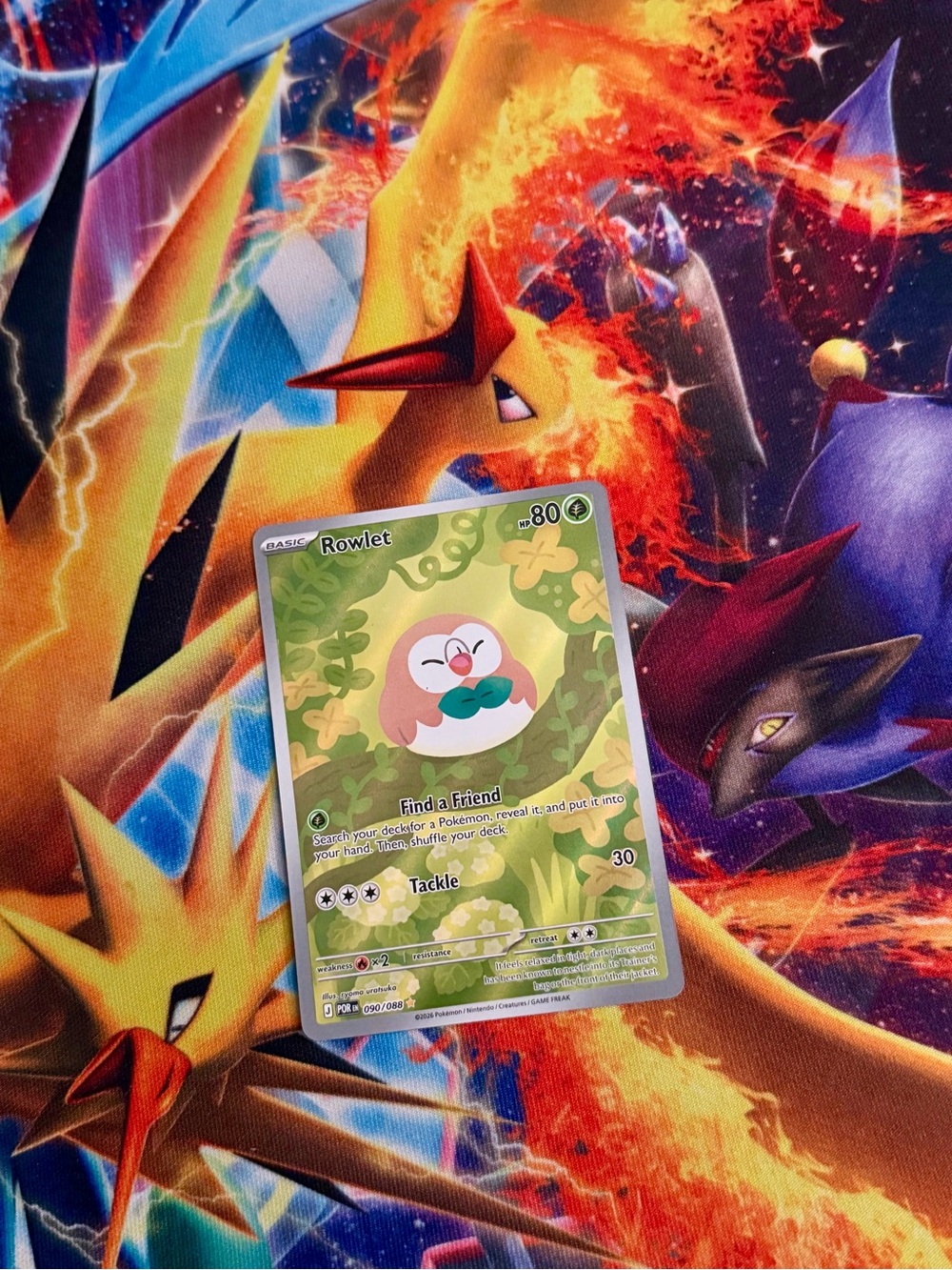 Pokemon Rowlet 90/88 Illustration Rare Perfect Order card